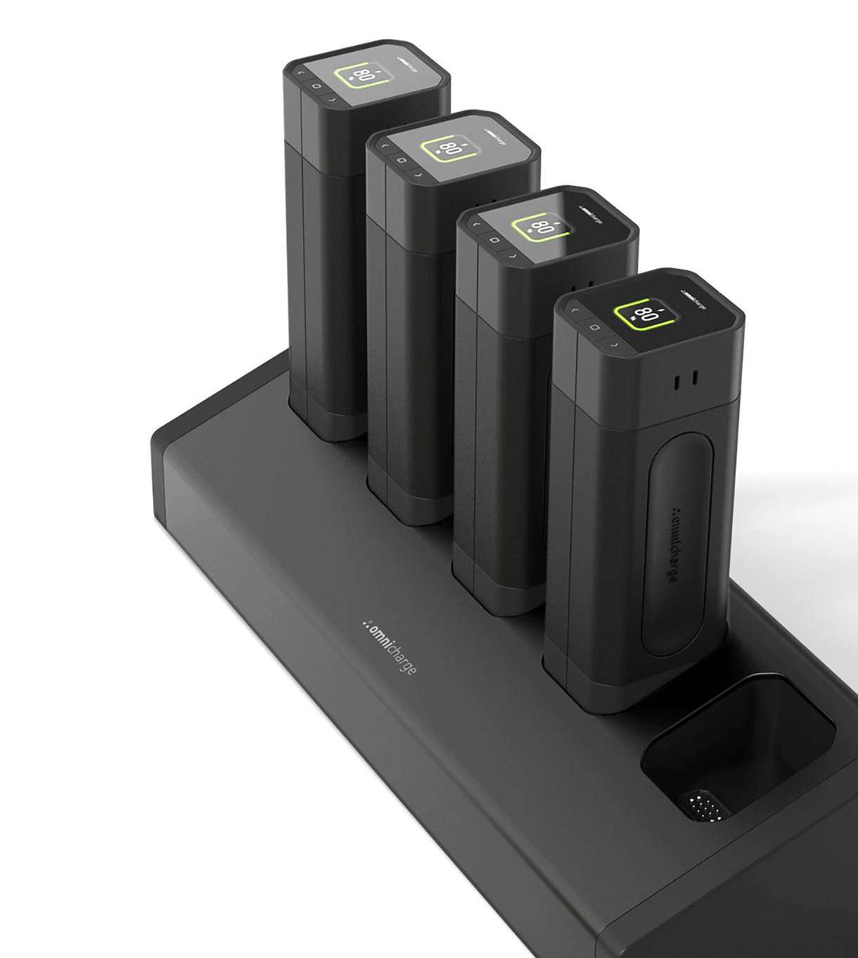 Baterías Omni 80C+ en base de carga apilable